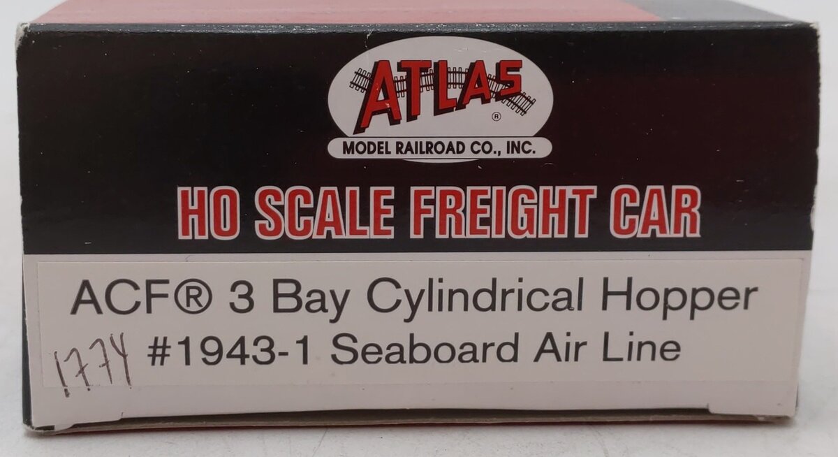Atlas 1943-1 HO Scale Seaboard ACF 3 Bay Cylindrical Hopper #35703 LN/Box