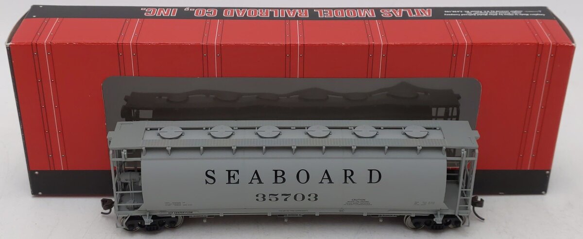 Atlas 1943-1 HO Scale Seaboard ACF 3 Bay Cylindrical Hopper #35703 LN/Box