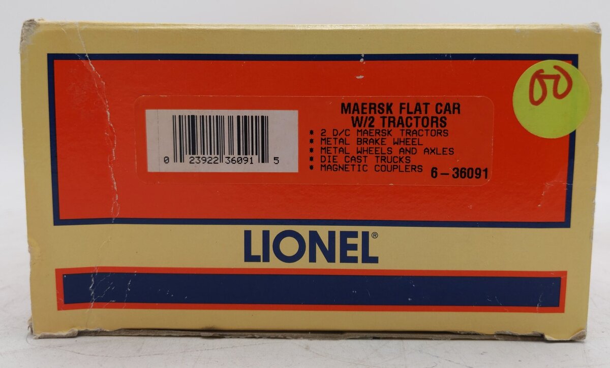 Lionel 6-36091 O Gauge Maersk Flat Car #250129 w/ 2 Die-Cast Tractors LN/Box