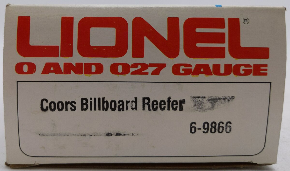 Lionel 6-9866 O Gauge Coors Beer Billboard Reefer Car #9866 LN/Box