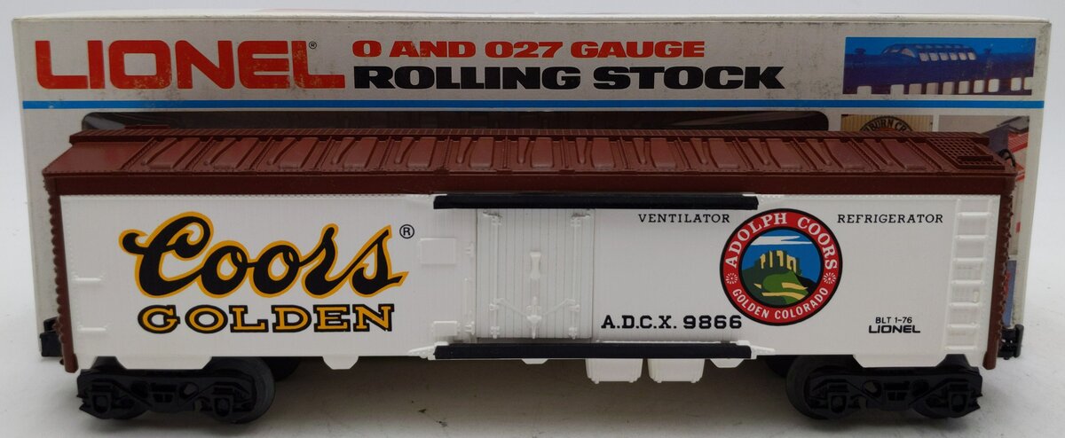 Lionel 6-9866 O Gauge Coors Beer Billboard Reefer Car #9866 LN/Box