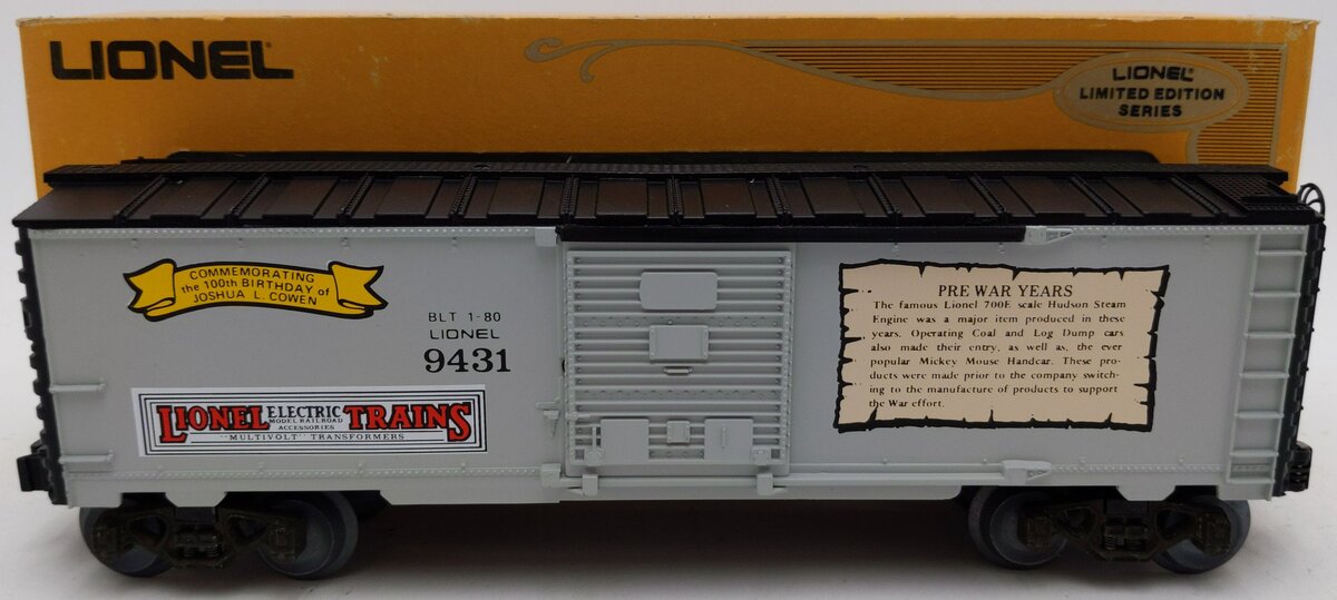 Lionel 6-9431 O Gauge Joshua Lionel Cowen The Prewar Years Boxcar LN/Box