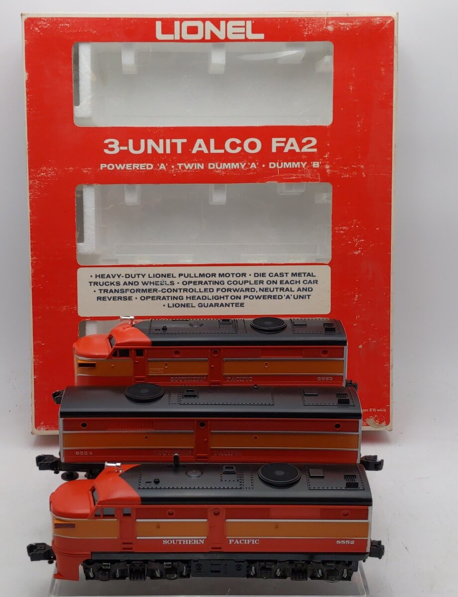 Lionel 6-8552 O Gauge Southern Pacific Alco A-B-A 3-Unit Diesel Locomotive Set LN/Box