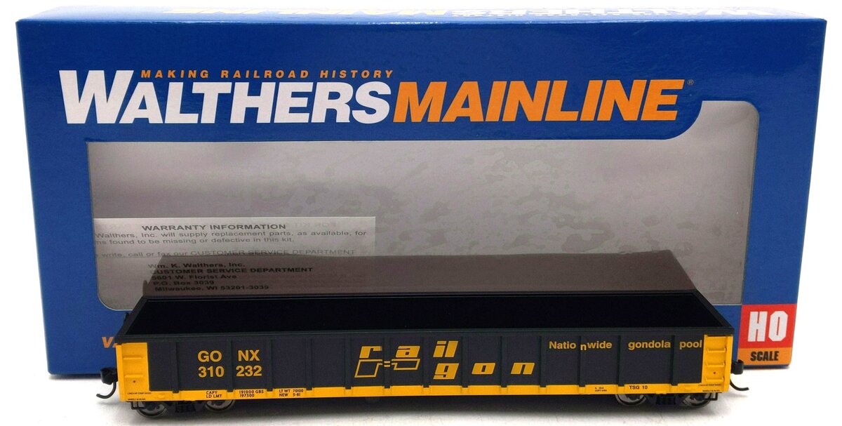 Walthers 910-6224 HO Scale Railgon 53' Gondola #310232