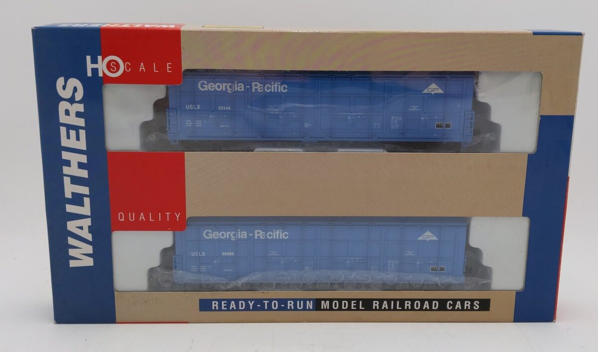 Walthers 932-27008 HO Scale Georgia Pacific Thrall Door Boxcar 2-Pack LN/Box
