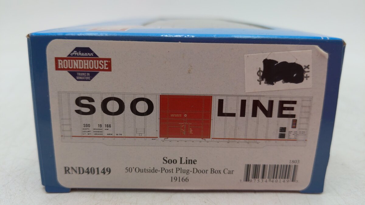 Roundhouse 40149 HO SOO 50' OB Plug Door Box #19166