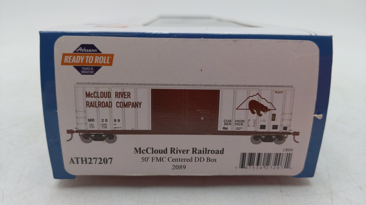 Athearn 27207 HO McCloud River RTR 50' FMC Centered Double Door Box Car #2089