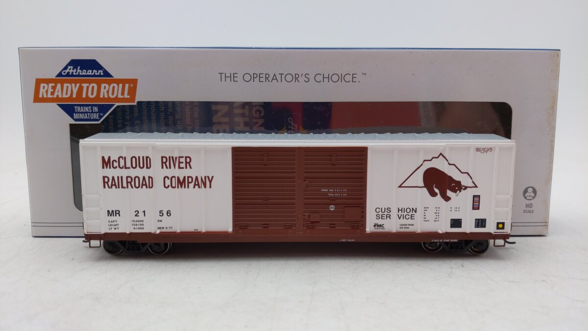 Athearn 27209 HO McCloud River RTR 50' FMC Centered Double Door Box Car #2156