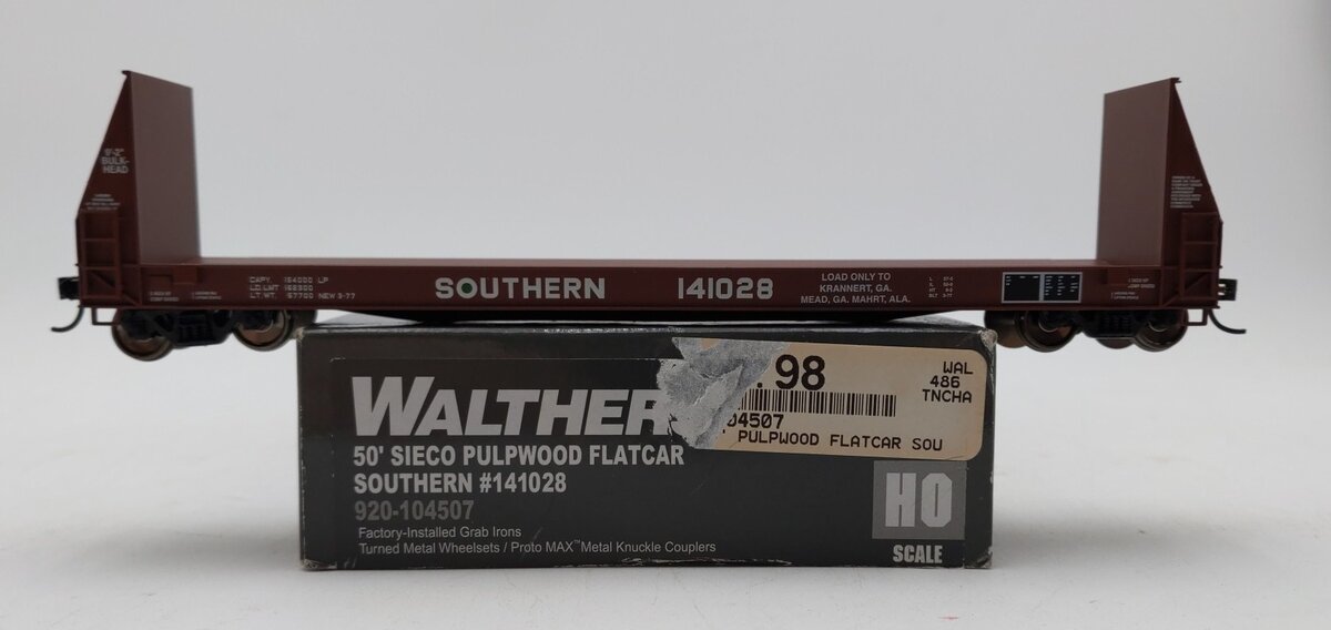 Walthers 920-104507 HO Scale SOU 50' Pulpwood Flatcar #141028
