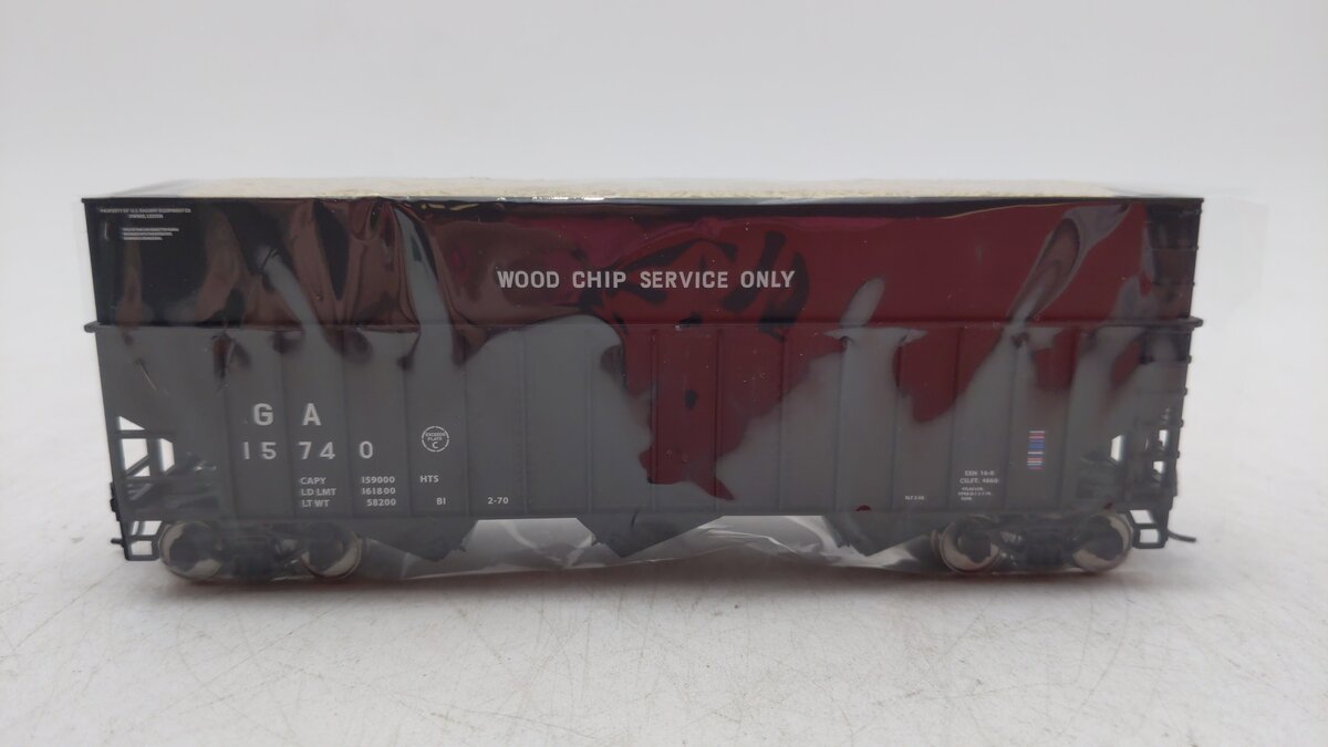 Bowser 41947 HO Georgia 70T Rib Side Wood Chip Flat Side Hopper Car #15740