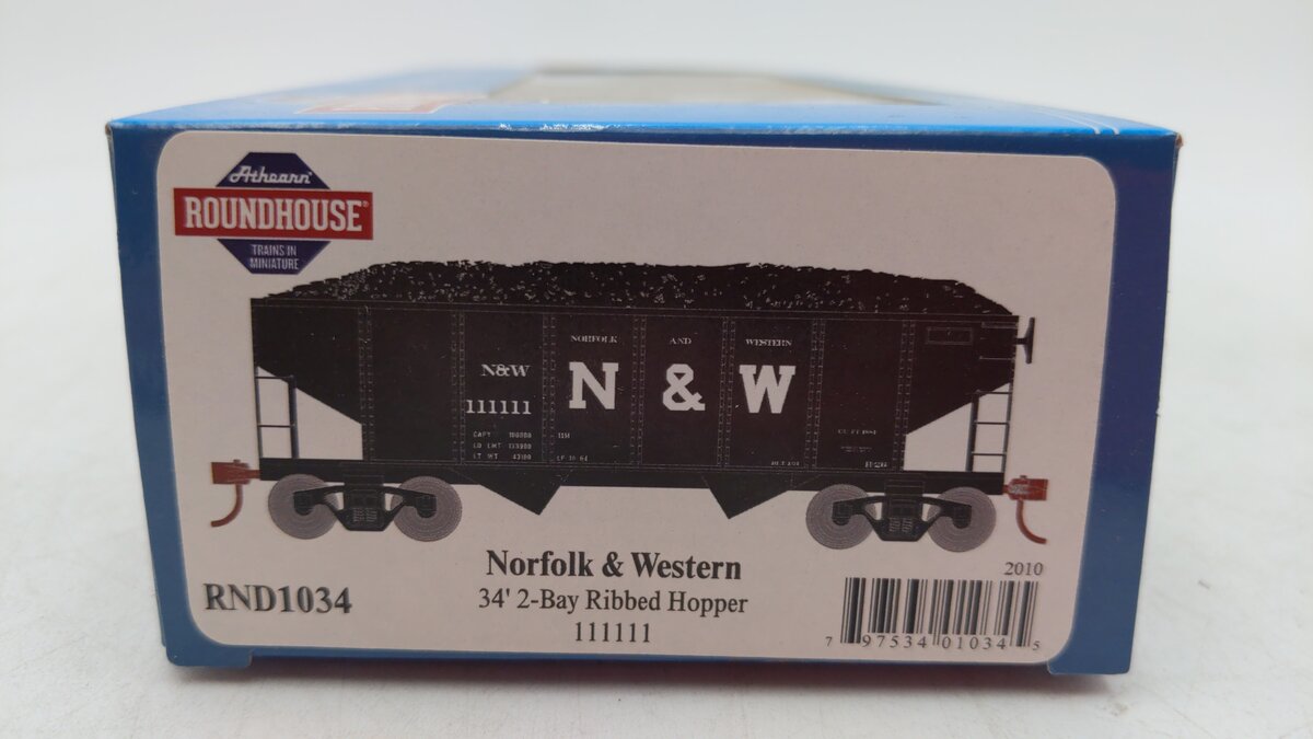 Roundhouse 1034 HO N&W 34' Ribbed Hopper #111111