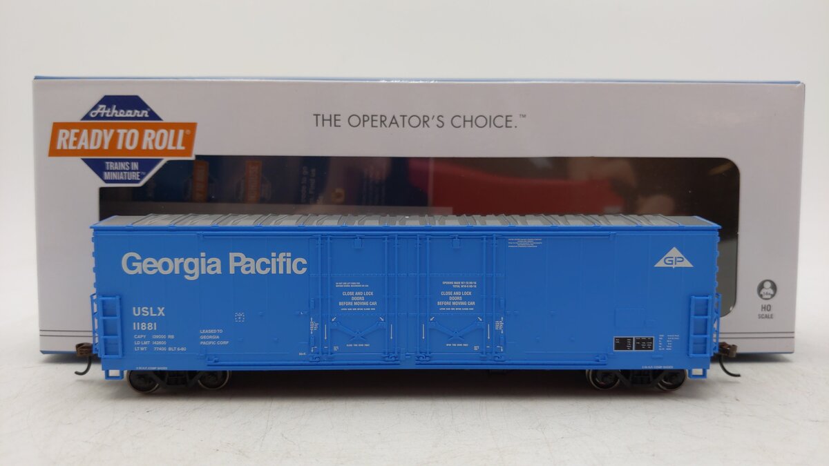 Athearn 67722 HO Georgia Pacific USLX 50' Evans Double Door Plug Boxcar #11881