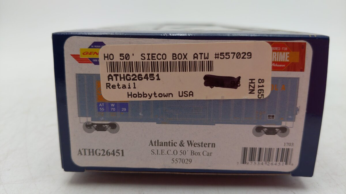Athearn G26451 HO Atlantic & Western 50' SIECO Box #557029