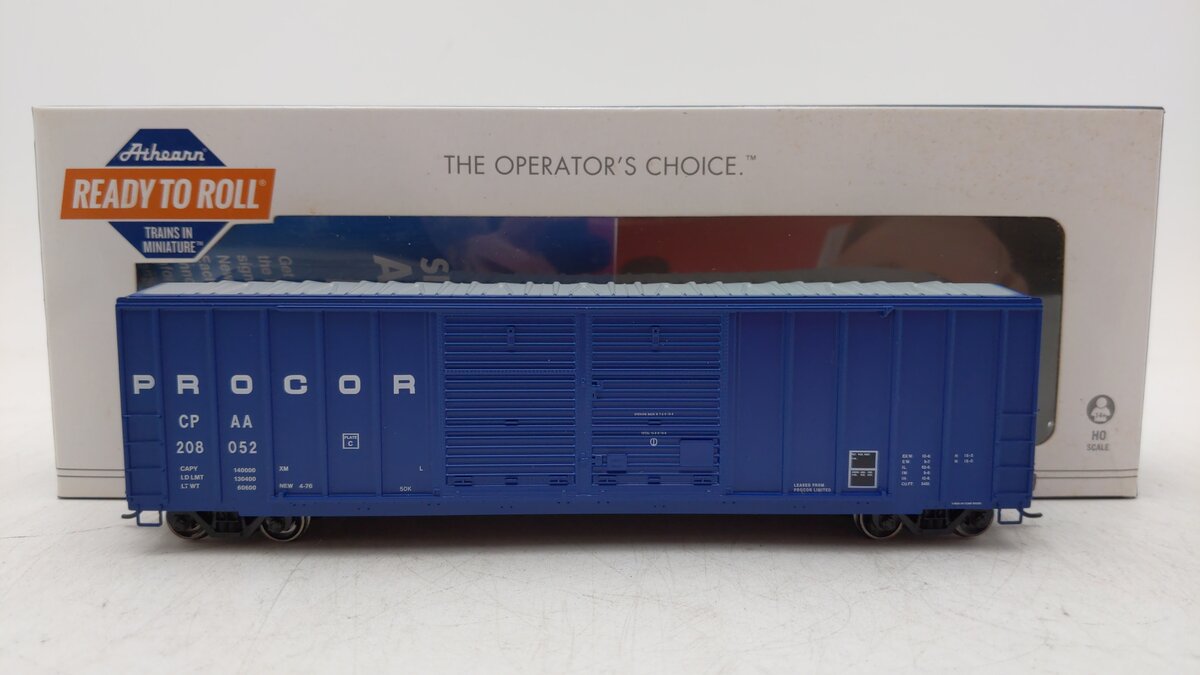 Athearn 27212 HO PROCOR RTR 50' FMC Centered Double Door Box Car #208052