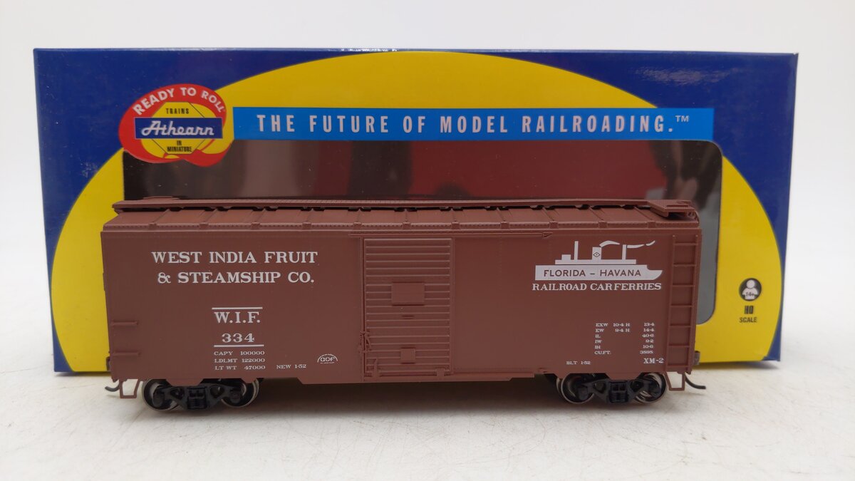 Athearn 73544 HO West India Fruit 40' Youngstown Door Boxcar RTR #334