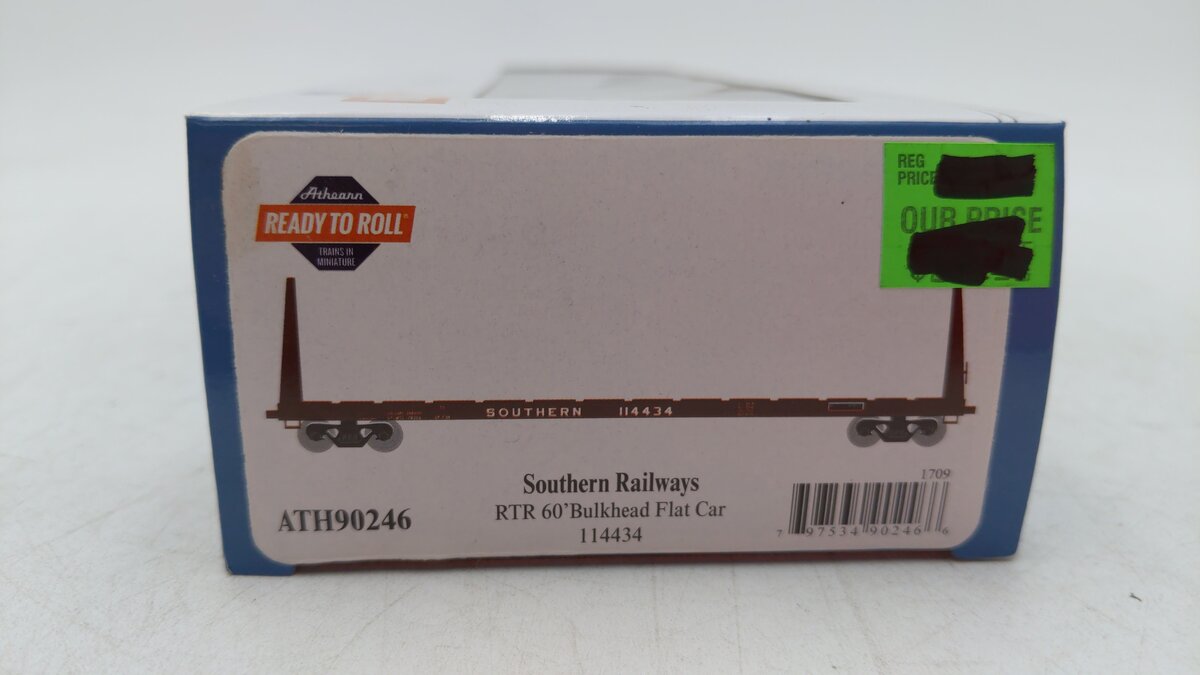 Athearn 90246 HO Southern RTR 60' Bulkhead Flat #114434