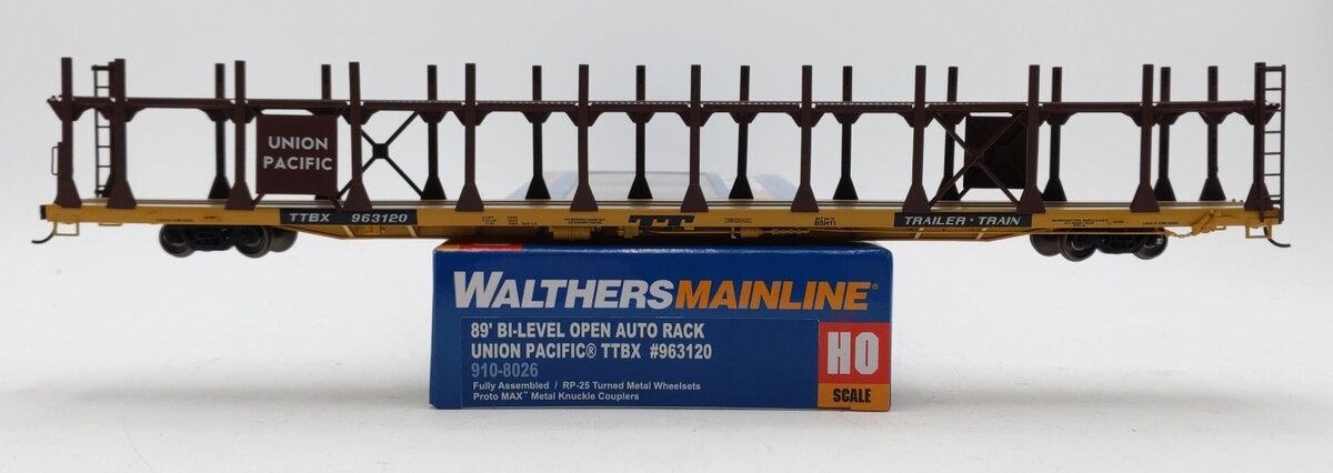 Walthers 910-8026 HO UP 89' Bi-Level Open Auto Rack Flatcar #963120
