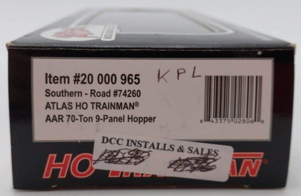 Atlas 20000965 HO Trainman 70-Ton 3-Bay Hopper, SOU #74260