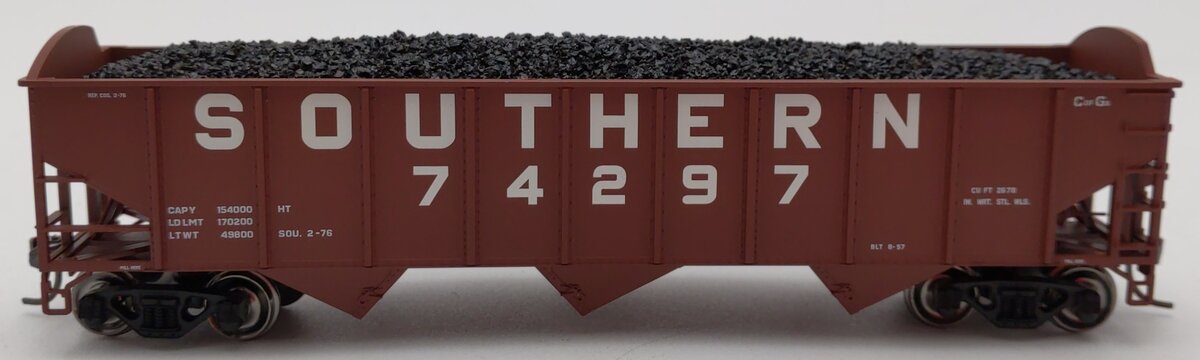 Atlas 20000966 HO Scale Southern Railway Trainman 70-Ton 3-Bay Hopper #74297