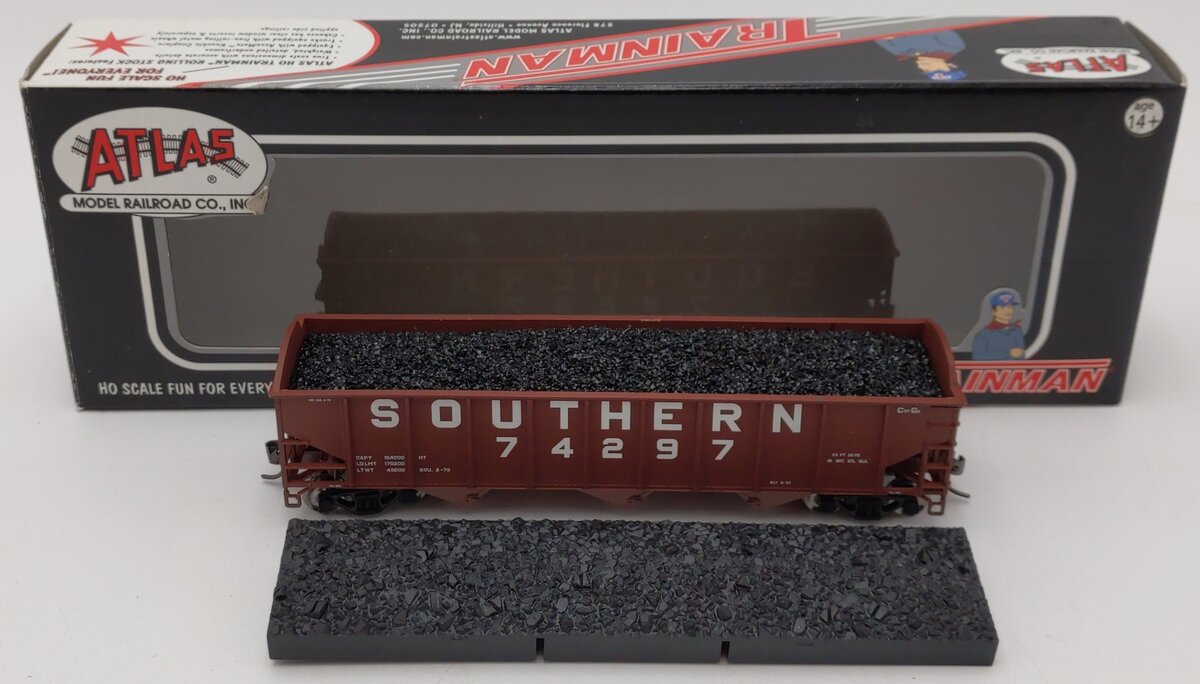 Atlas 20000966 HO Scale Southern Railway Trainman 70-Ton 3-Bay Hopper #74297