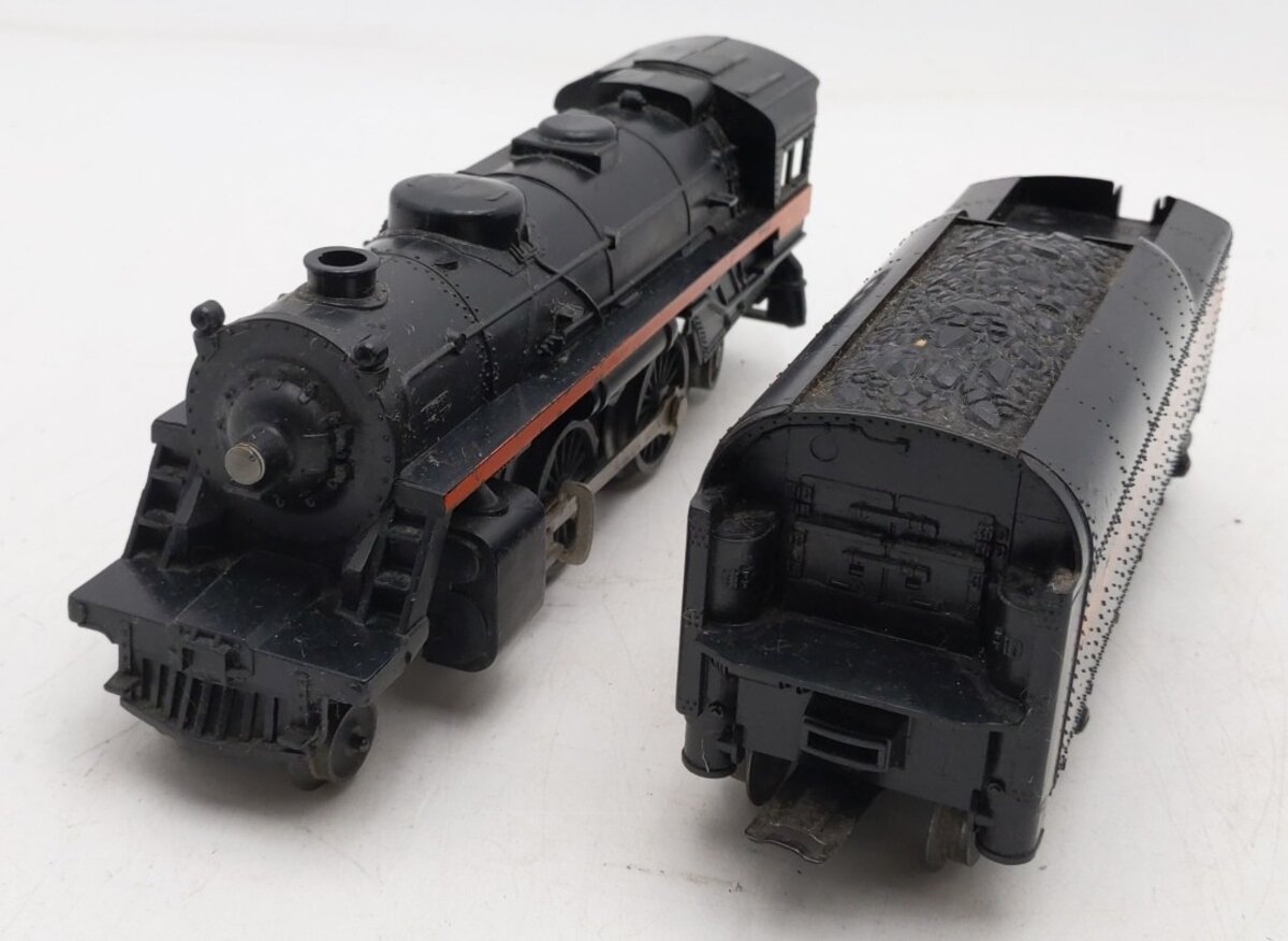 Lionel 250 Vintage O Pennsy Orange Stripe 2-4-2 Steam Loco with 250T Tender VG
