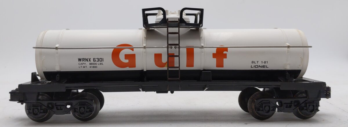 Lionel 6-6301 O Gauge Gulf Oil Single Dome Tank Car LN/Box