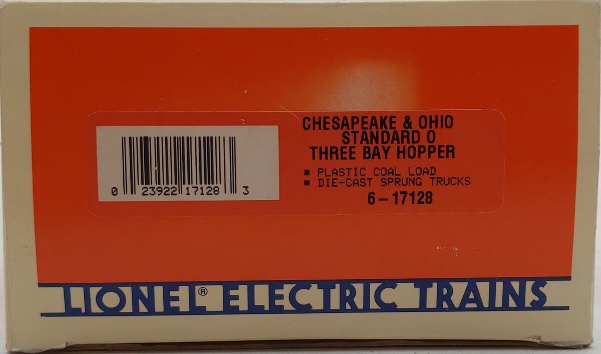 Lionel 6-17128 O Gauge Chesapeake & Ohio 3-Bay Hopper LN/Box