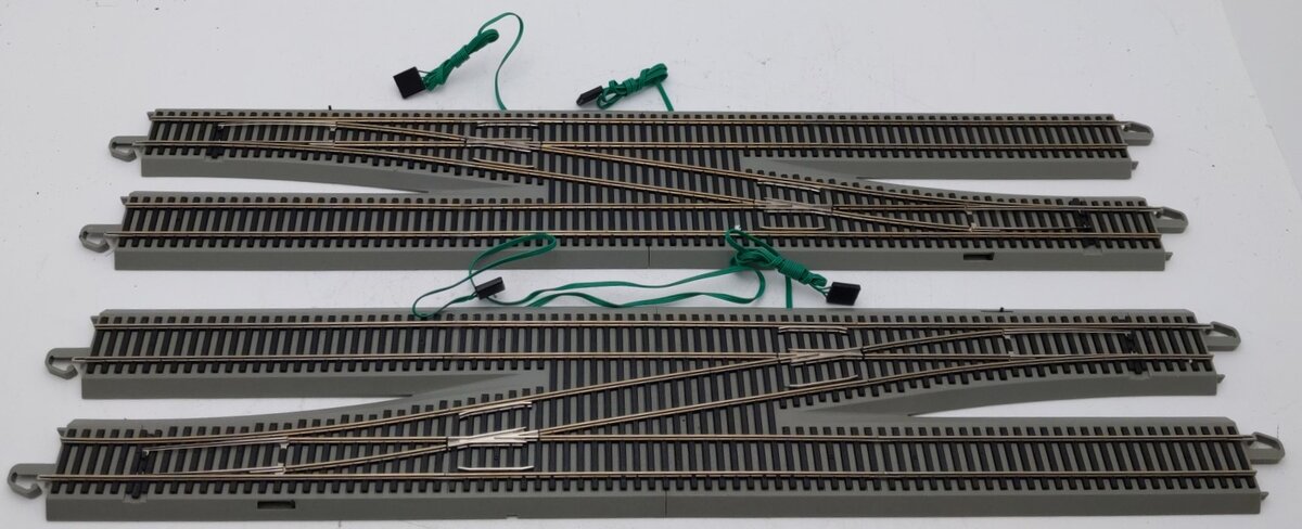 Bachmann 44576 HO #6 E-Z Track RH Remote Crossover Switch Turnout [2] EX