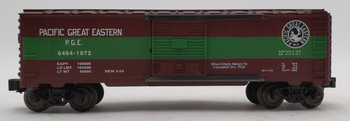 Lionel 6-52086 O Gauge TTOS-1996 Pacific Great Eastern 6464 Boxcar #1972 EX/Box