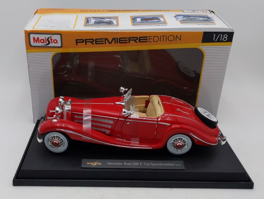 Maisto 36055 1:18 Scale 1936 Mercedes Benz 500 K Special Roadster LN/Box