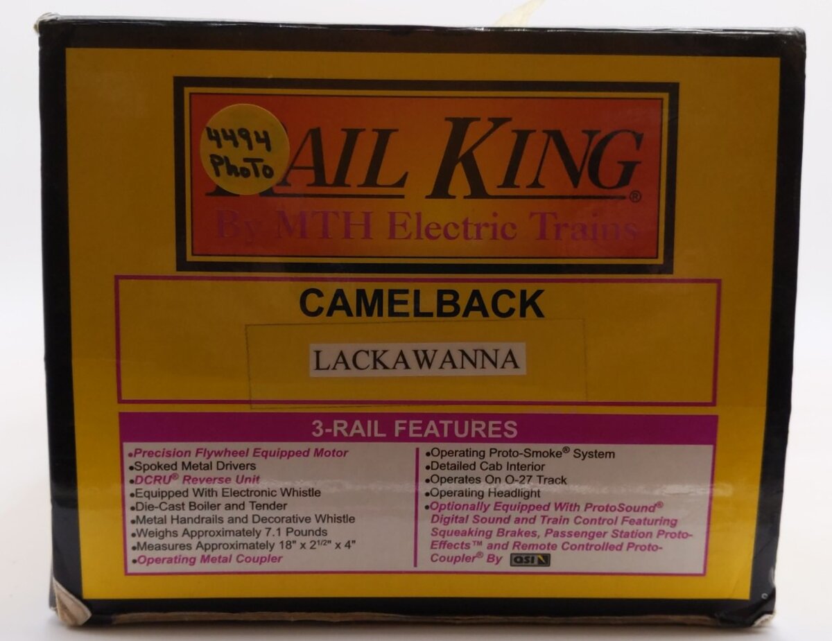 MTH 30-1179-1 Erie Lackawanna 4-6-0 Camelback Steam Locomotive #1024 VG/Box