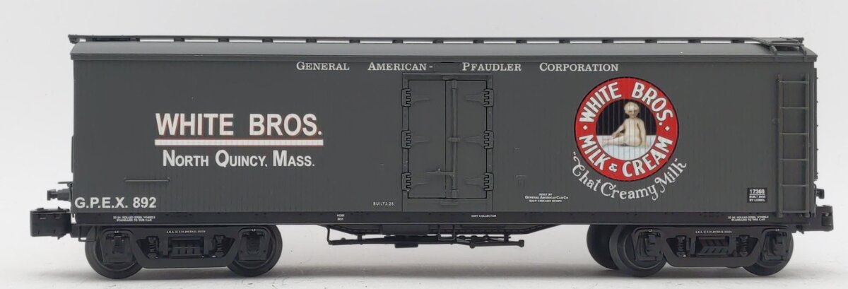 Lionel 6-17368 O Gauge White Brothers Milk Billboard Refrigerator Car #892 LN/Box