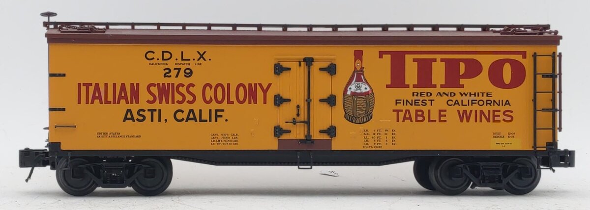 Atlas 3001536S O Italian Swiss Colony/Tipo Wine 40' Wood Reefer #279 (3 Rail) LN/Box