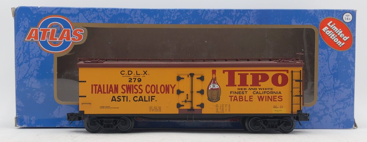 Atlas 3001536S O Italian Swiss Colony/Tipo Wine 40' Wood Reefer #279 (3 Rail) LN/Box