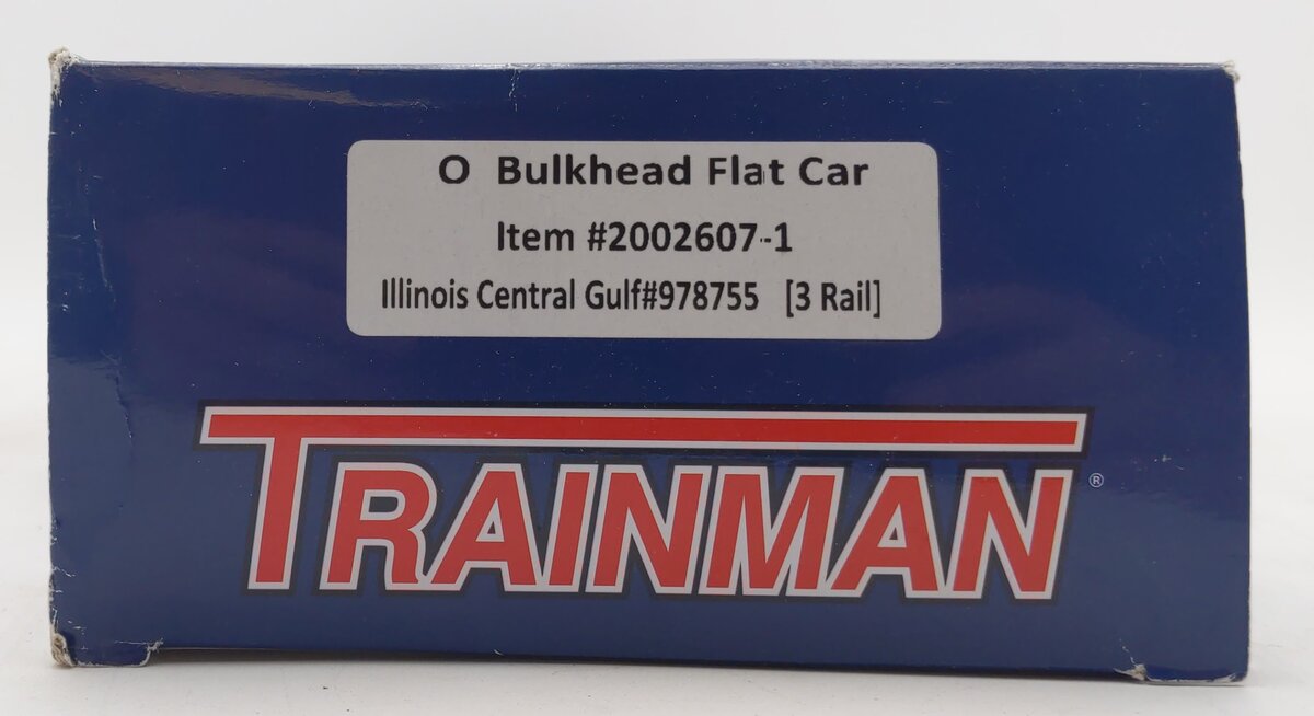 Atlas 2002607 O Illinois Central Gulf Trainman® 62' Bulkhead Flat Car - 3 Rail