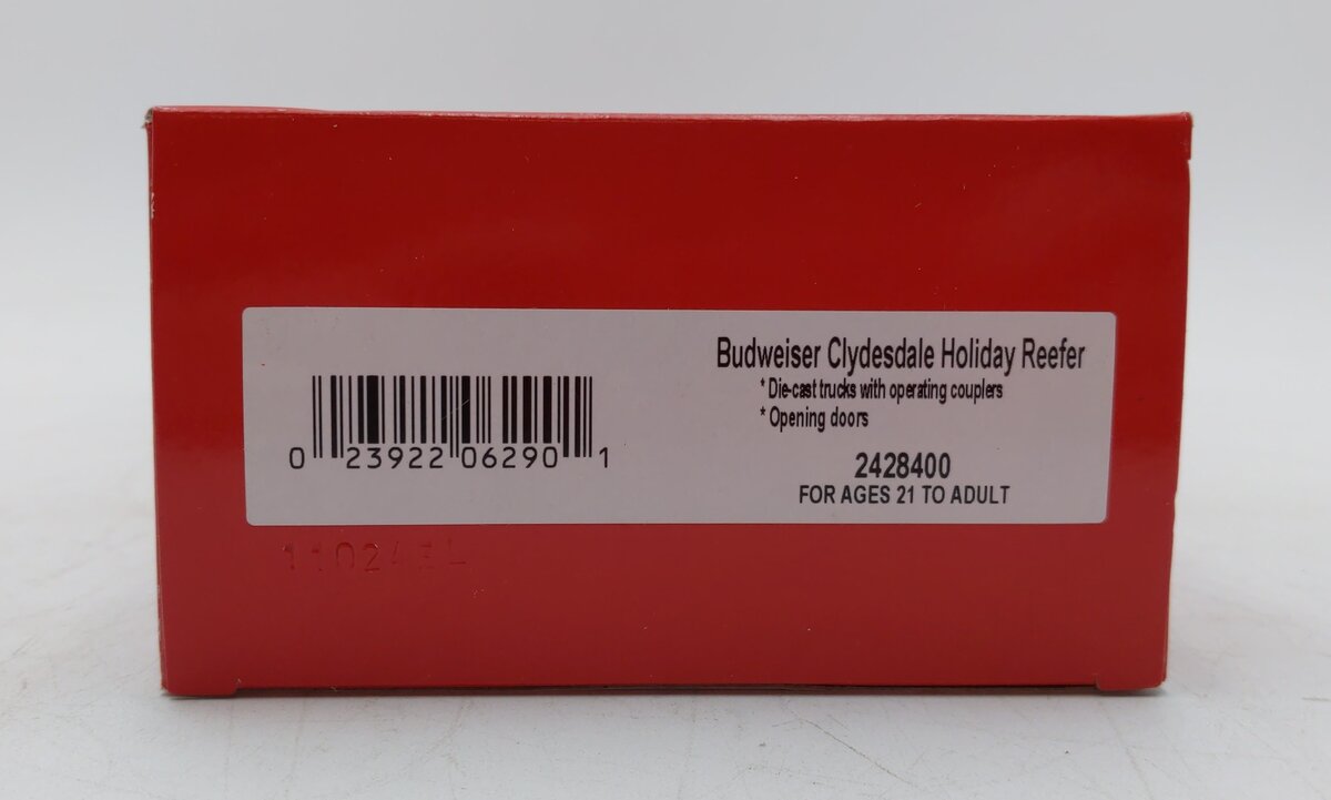 Lionel 2428400 O Anheuser-Busch Clydesdale Holiday Reefer Car