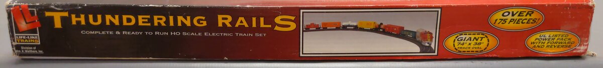Life-Like THUNDERING RAILS 433-9102 HO Scale Electric Train Set 175 Pieces EX/Box