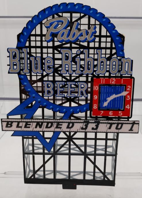 Miller Engineering 4081 HO/O Pabst Blue Ribbon Animated Neon Billboard EX/Box