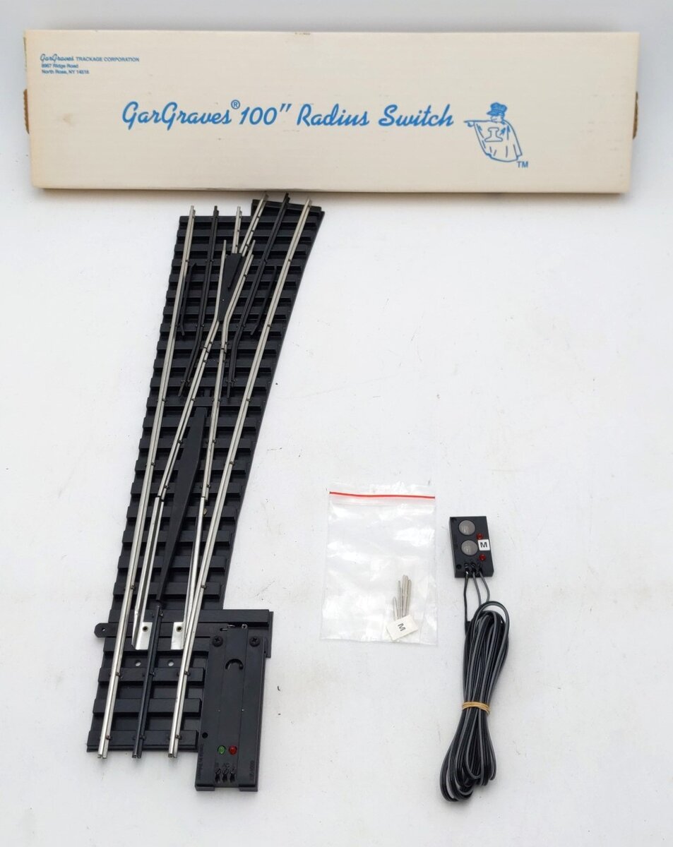 Gargraves 103-RC O 100" "Phantom" RH Remote Control Switch Turnout DZ100
