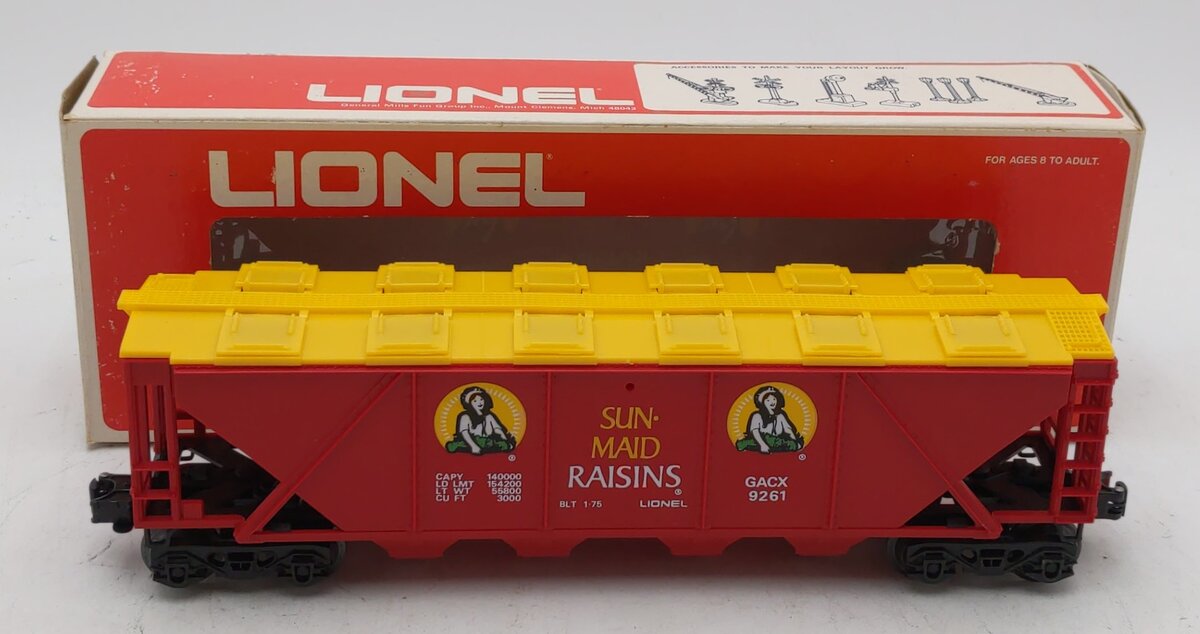 Lionel 6-9261 O Gauge Sun-Maid Billboard Hopper LN/Box
