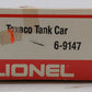 Lionel 6-9147 O Gauge Texaco Single Dome Tank Car EX/Box