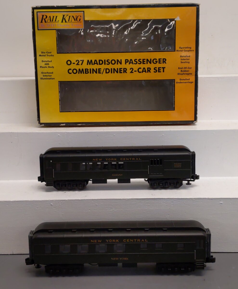 MTH 30-6214 O Gauge New York Central Madison Combo/Diner Set NIB