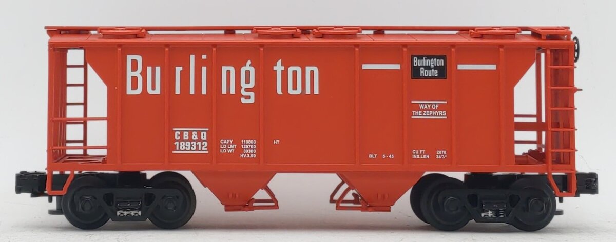 MTH 20-97105 O Gauge Burlington PS-2 Covered Hopper Car #189312 LN/Box