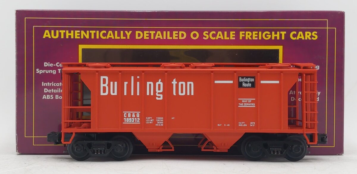 MTH 20-97105 O Gauge Burlington PS-2 Covered Hopper Car #189312 LN/Box