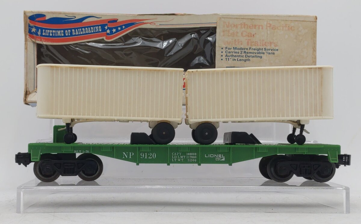 Lionel 6-9120 Northern Pacific Flatcar w/ 2 Vans