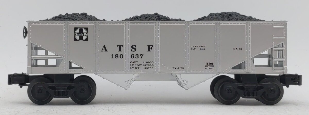 Lionel 6-16495 O Scale ATSF Hopper Car w/Coal Load #180637 LN/Box