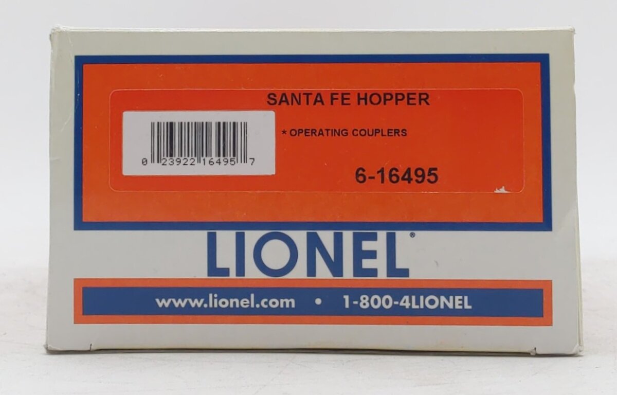 Lionel 6-16495 O Scale ATSF Hopper Car w/Coal Load #180637 LN/Box