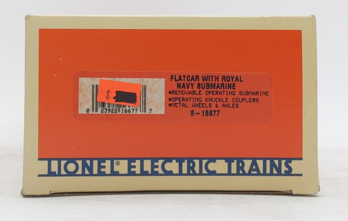 Lionel 6-16677 O Gauge NATO Flatcar with Royal Navy Submarine LN/Box