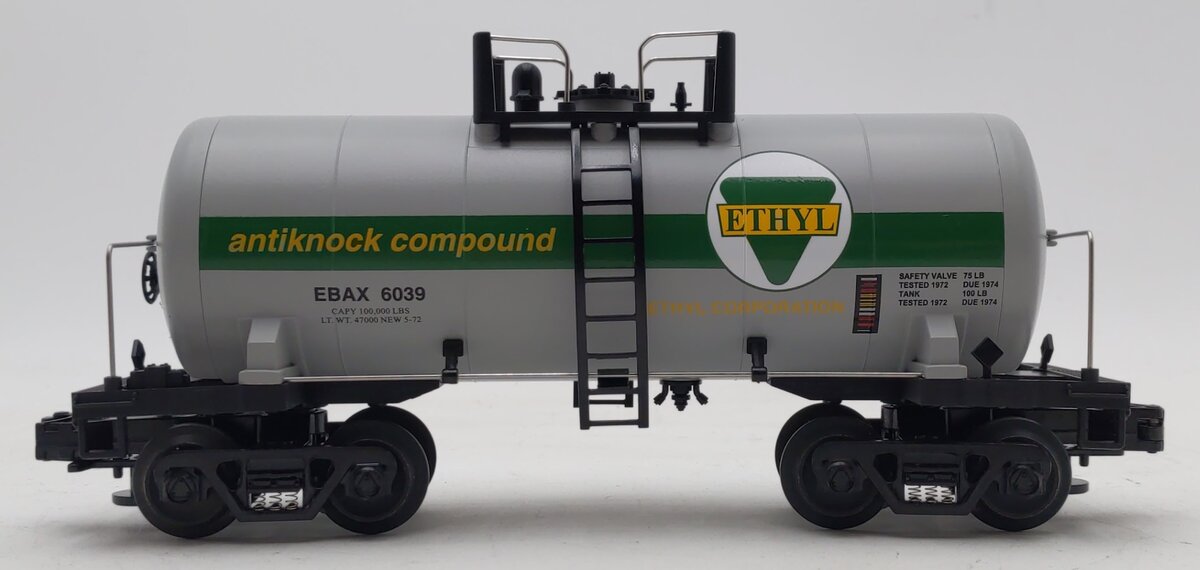 MTH 20-96005 O Gauge Ethyl Corporation 8000 Gallon Tank Car #6039 LN