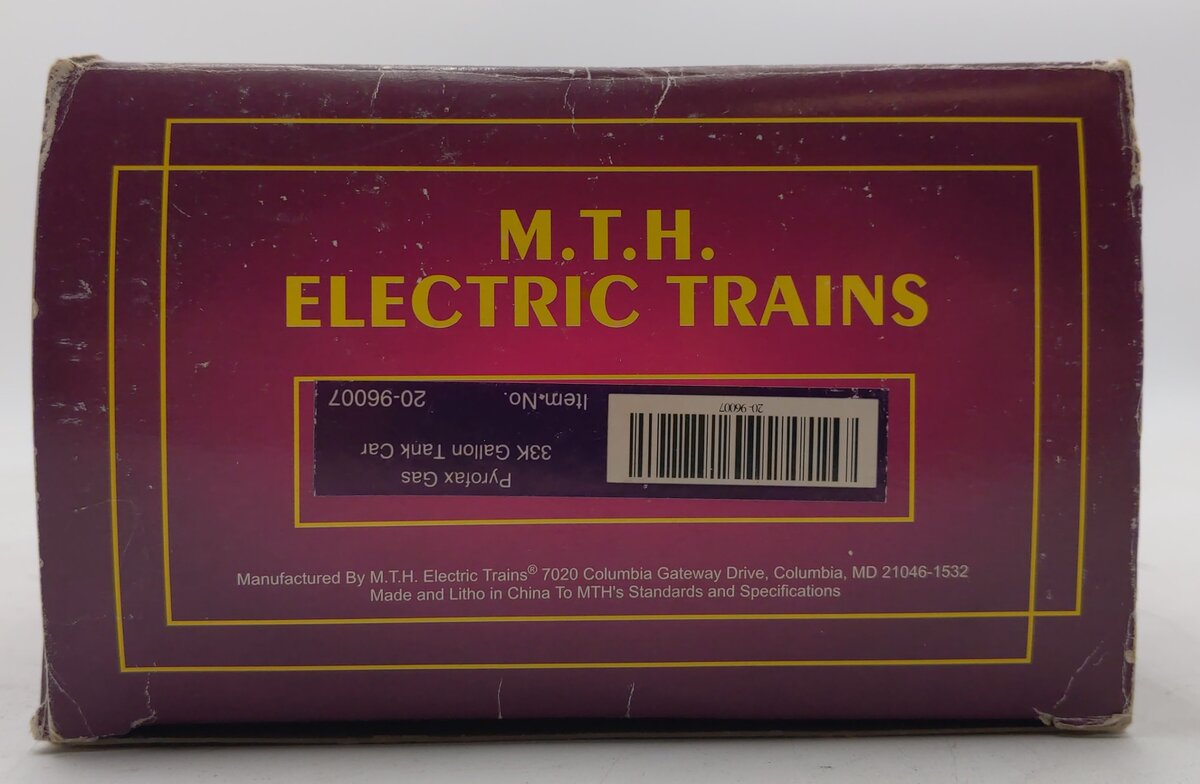 MTH 20-96007 O Pyrofax Gas 33K Gallon Tank Car #16086 NIB